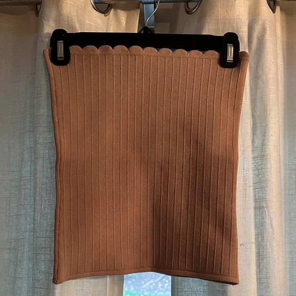 Wilfred Tan Ribbed Tube Top - Picture 1 of 4